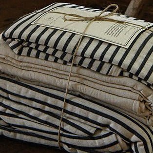 Ashcombe Striped Linen Bedding Set - WhisperLinens