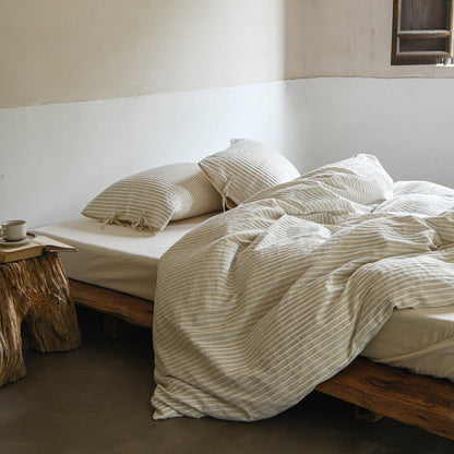 Ashcombe Striped Linen Bedding Set - WhisperLinens