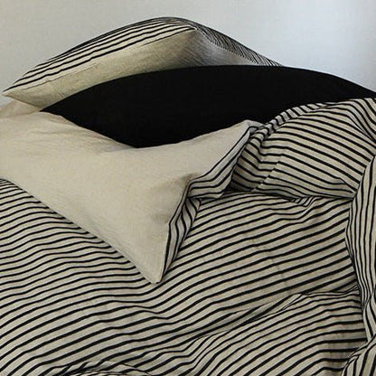 Ashcombe Striped Linen Bedding Set - WhisperLinens