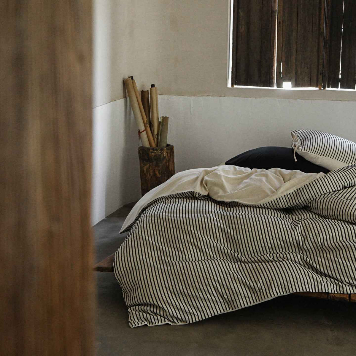 Ashcombe Striped Linen Bedding Set