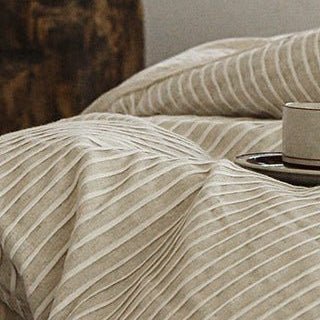 Ashcombe Striped Linen Bedding Set - WhisperLinens