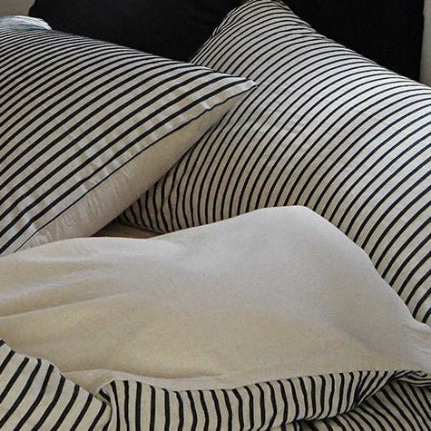 Ashcombe Striped Linen Bedding Set - WhisperLinens