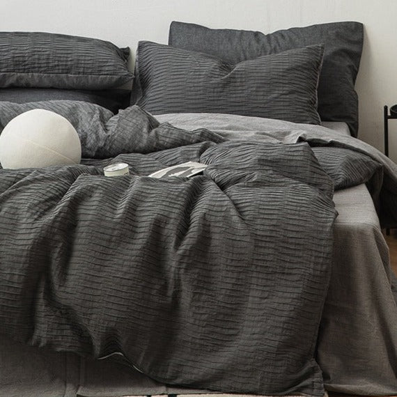Ashwyn Crinkle Texture Cotton Bedding Set - WhisperLinens
