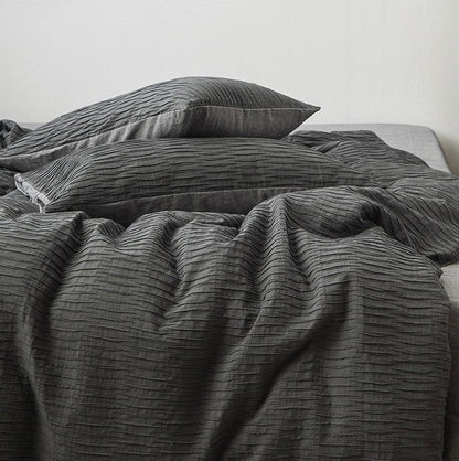 Ashwyn Crinkle Texture Cotton Bedding Set - WhisperLinens