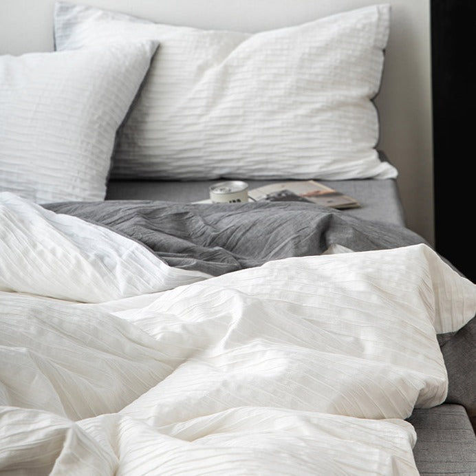 Ashwyn Crinkle Texture Cotton Bedding Set - WhisperLinens