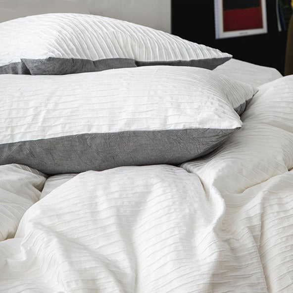 Ashwyn Crinkle Texture Cotton Bedding Set - WhisperLinens