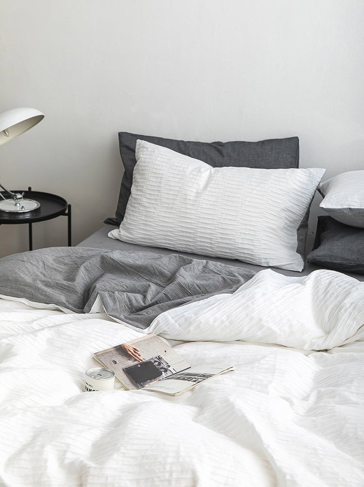 Ashwyn Crinkle Texture Cotton Bedding Set - WhisperLinens