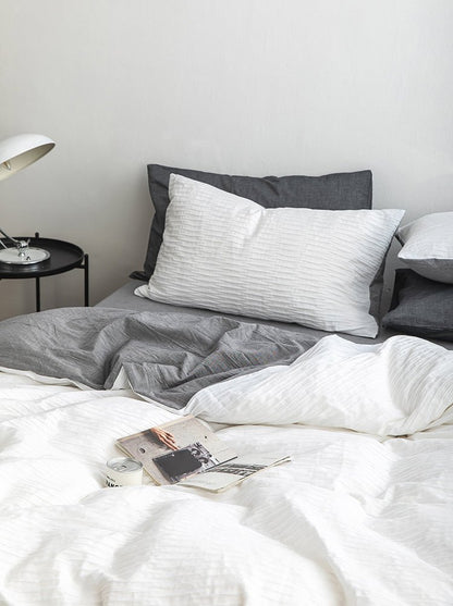 Ashwyn Crinkle Texture Cotton Bedding Set - WhisperLinens