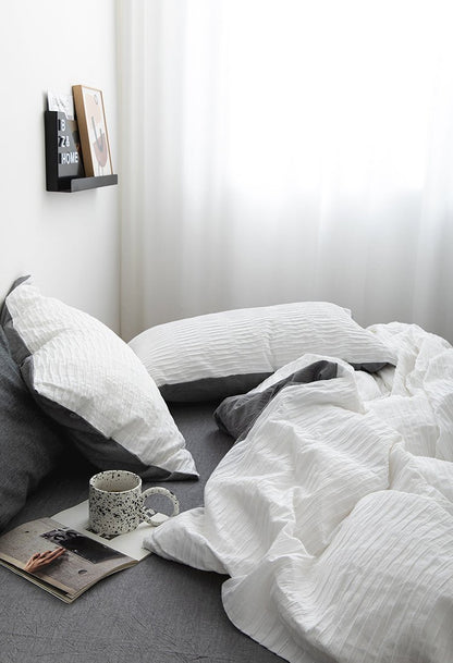 Ashwyn Crinkle Texture Cotton Bedding Set - WhisperLinens