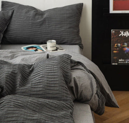 Ashwyn Crinkle Texture Cotton Bedding Set - WhisperLinens