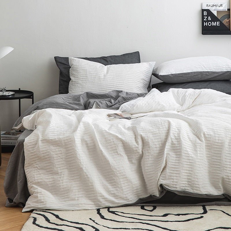 Ashwyn Crinkle Texture Cotton Bedding Set - WhisperLinens