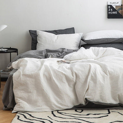 Ashwyn Crinkle Texture Cotton Bedding Set - WhisperLinens