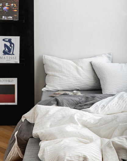 Ashwyn Crinkle Texture Cotton Bedding Set - WhisperLinens