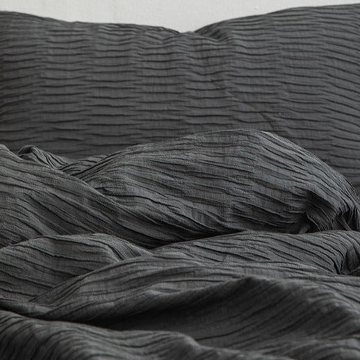 Ashwyn Crinkle Texture Cotton Bedding Set - WhisperLinens