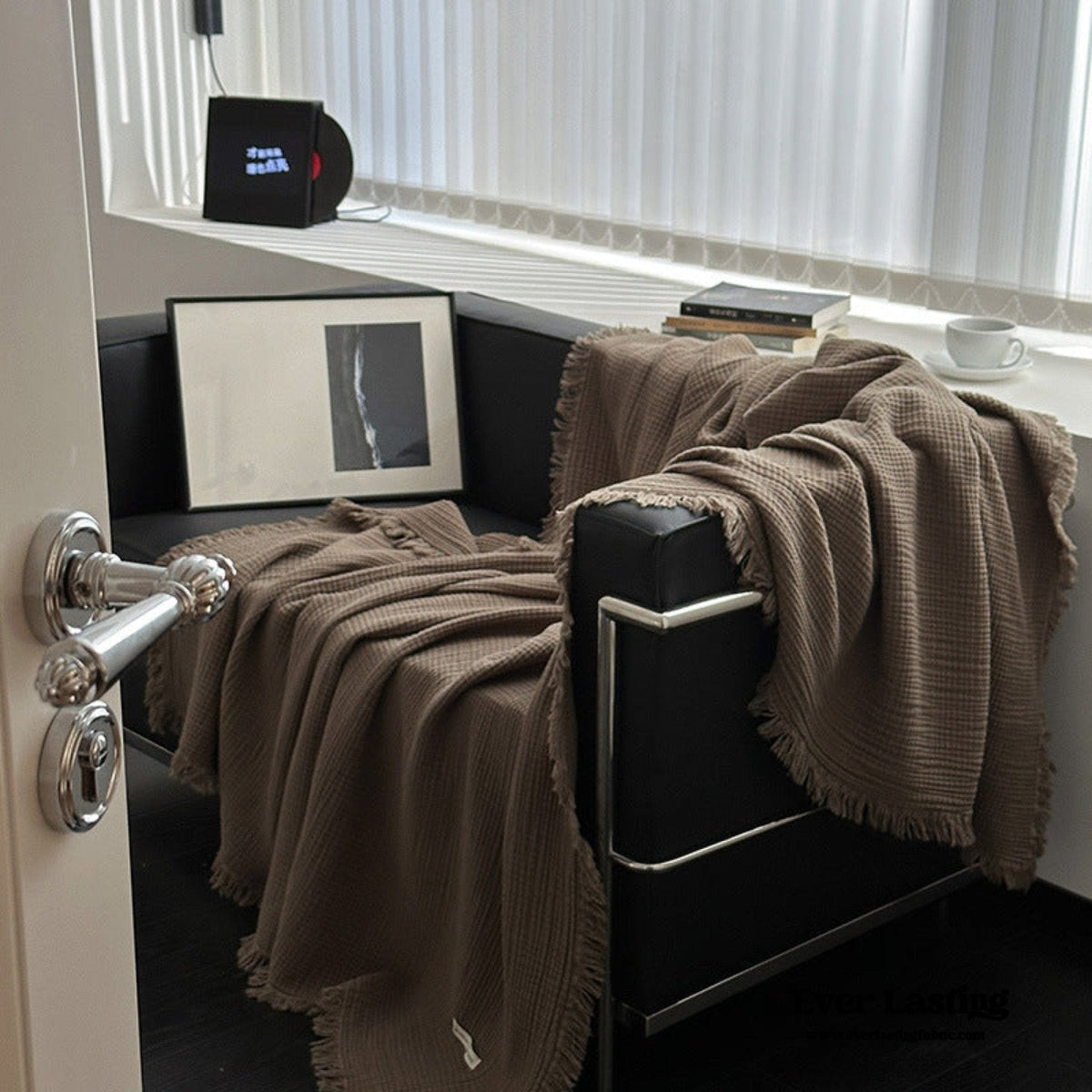 Hearth Waffle Cotton Throw Blanket - Ash Brown - WhisperLinens