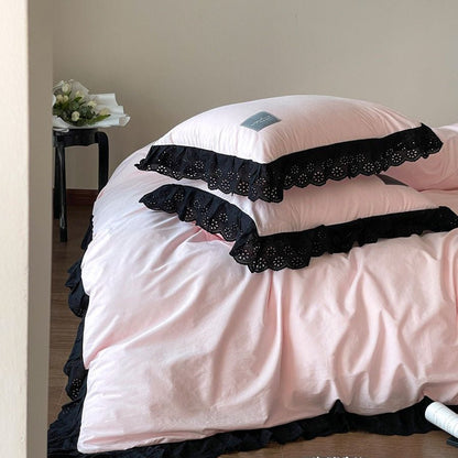 Black Lace Ruffle Bedding Collection - WhisperLinens
