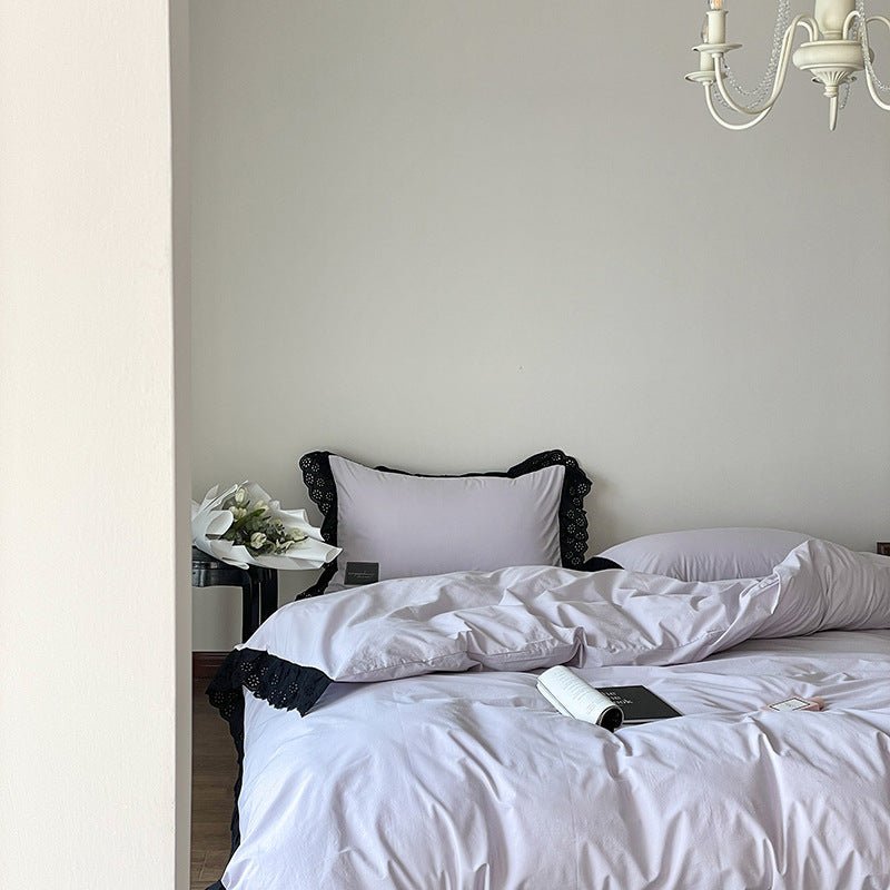 Black Lace Ruffle Bedding Collection - WhisperLinens