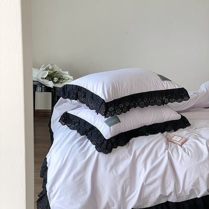 Black Lace Ruffle Bedding Collection - WhisperLinens