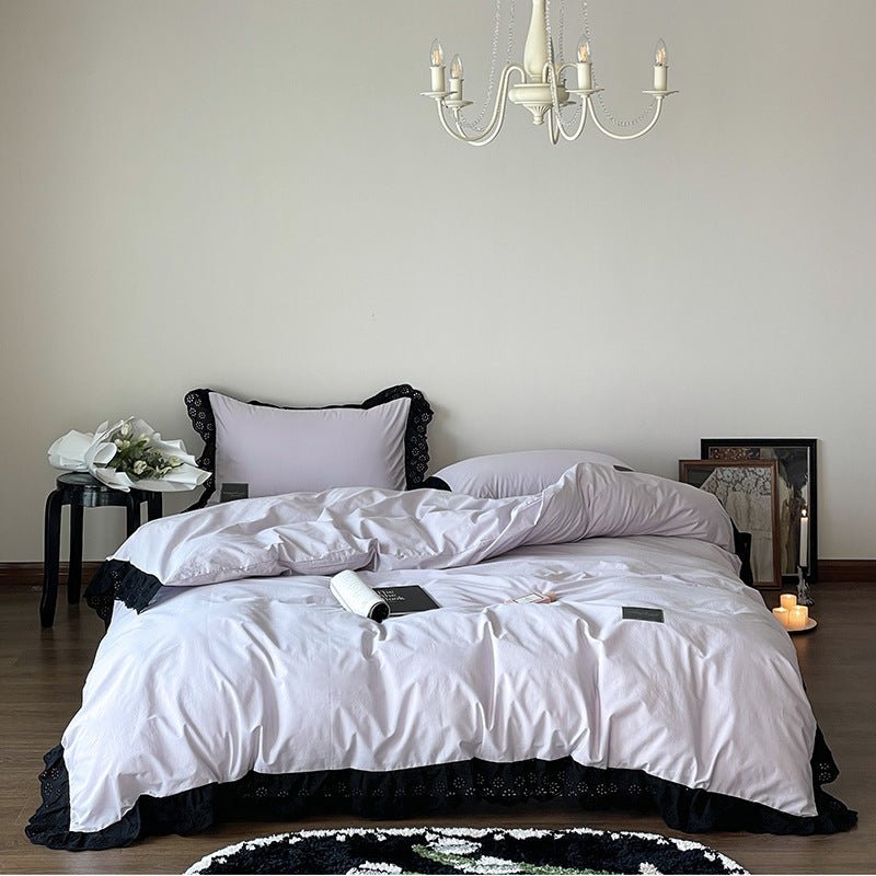 Black Lace Ruffle Bedding Collection - WhisperLinens