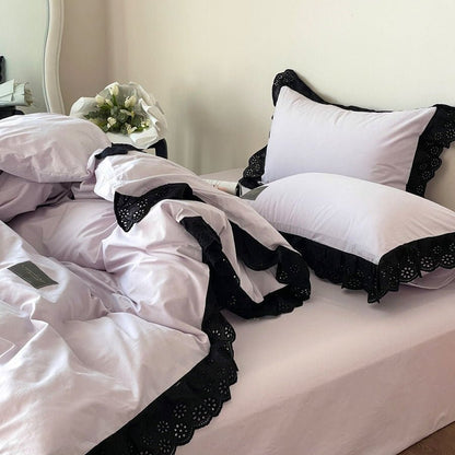 Black Lace Ruffle Bedding Collection - WhisperLinens