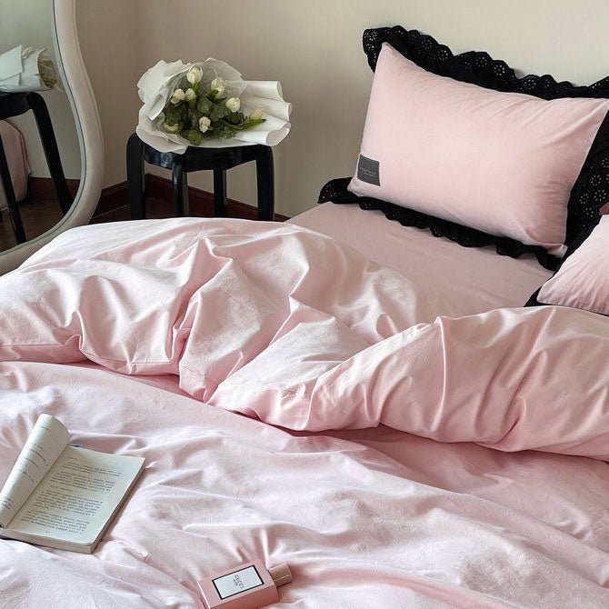 Black Lace Ruffle Bedding Collection - WhisperLinens