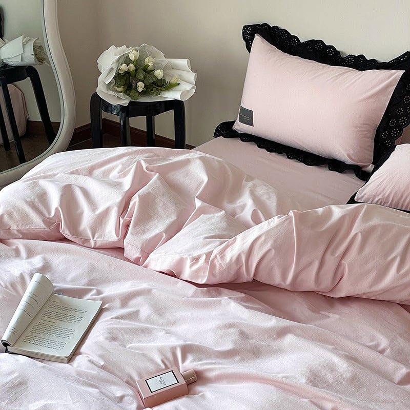 Black Lace Ruffle Bedding Collection - WhisperLinens