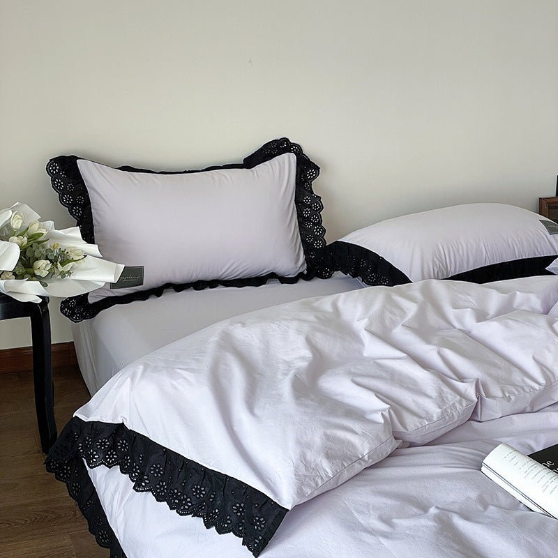 Black Lace Ruffle Bedding Collection - WhisperLinens