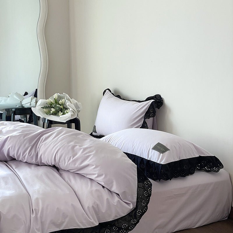 Black Lace Ruffle Bedding Collection - WhisperLinens