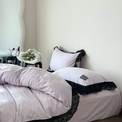 Black Lace Ruffle Bedding Collection - WhisperLinens