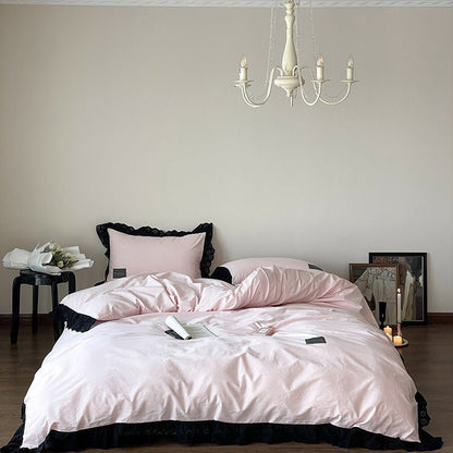 Black Lace Ruffle Bedding Collection - WhisperLinens