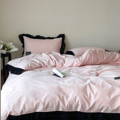 Black Lace Ruffle Bedding Collection - WhisperLinens