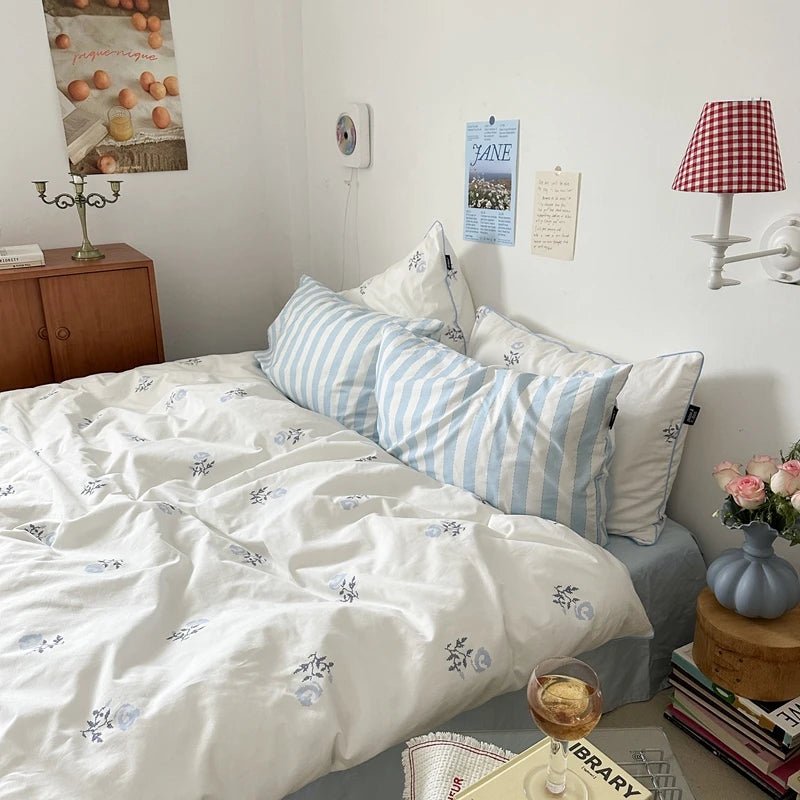 Blossom Poem Cotton Bedding Set - WhisperLinens