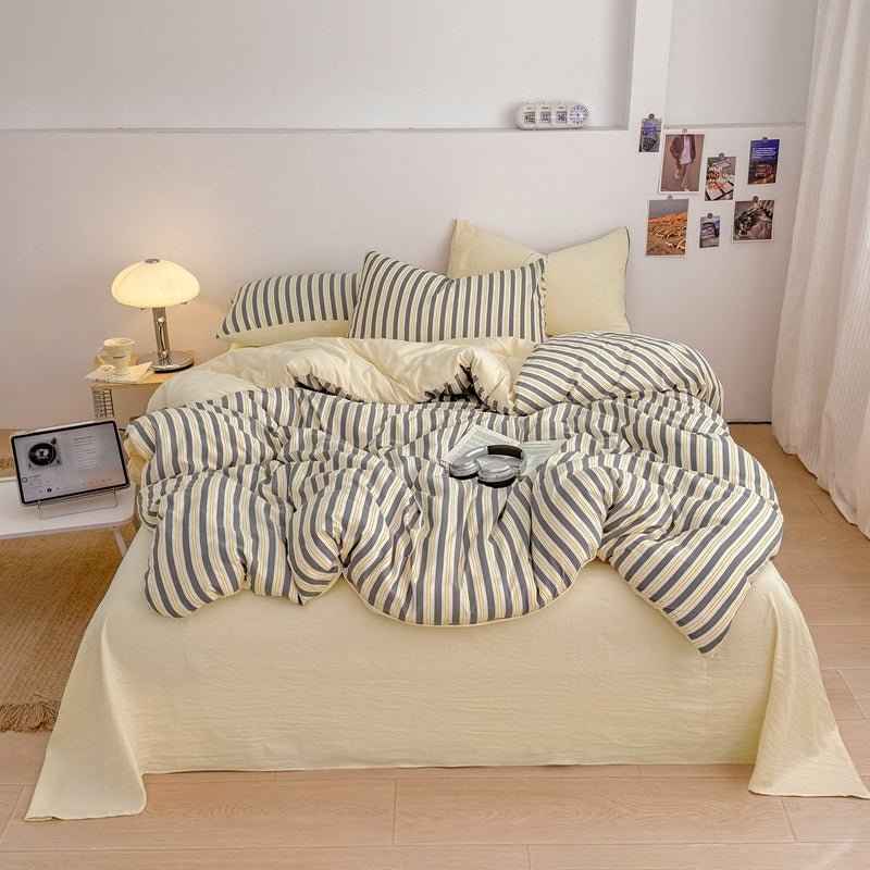 Boardwalk Stripe Bedding Collection - Navy Rose - WhisperLinens