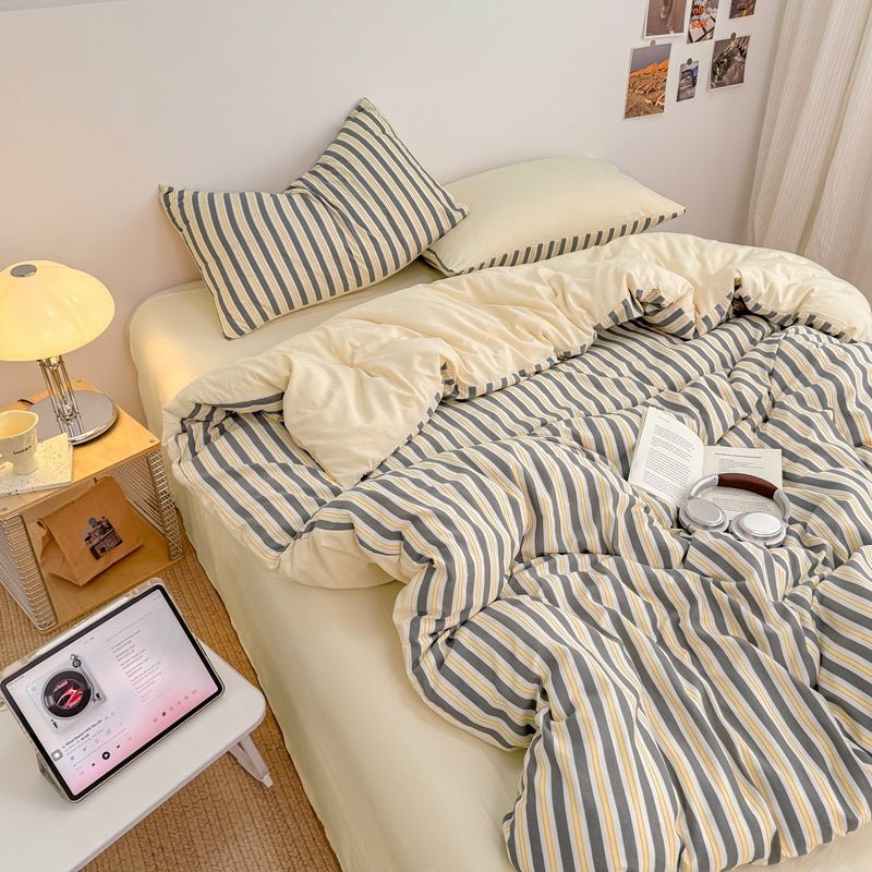 Boardwalk Stripe Bedding Collection - Harbor Cream - WhisperLinens