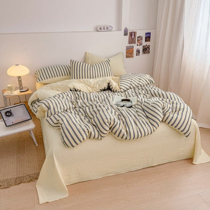 Boardwalk Stripe Bedding Collection - Harbor Cream - WhisperLinens