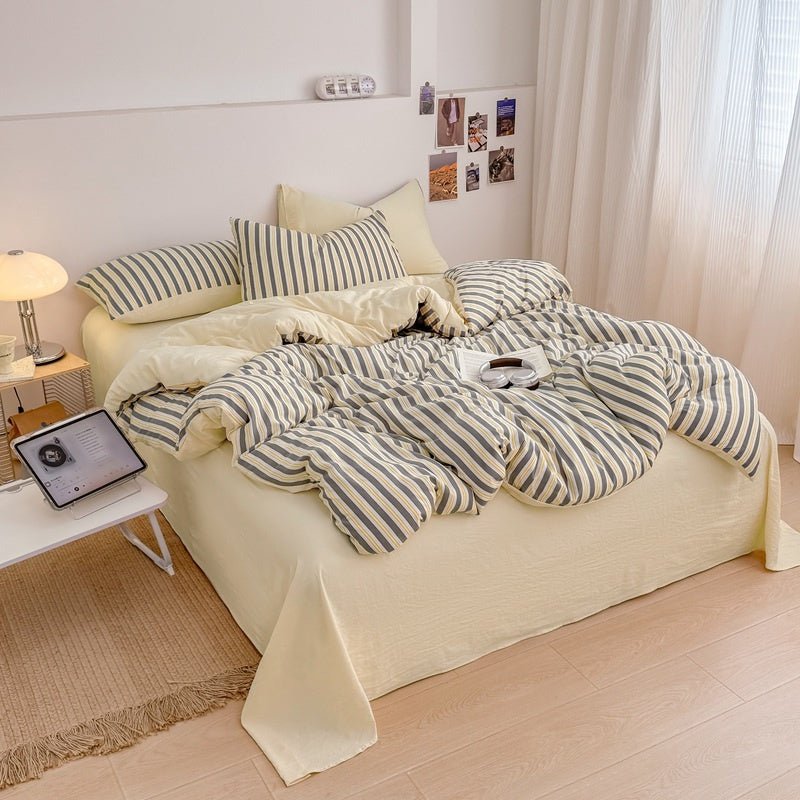 Boardwalk Stripe Bedding Collection - Harbor Cream - WhisperLinens