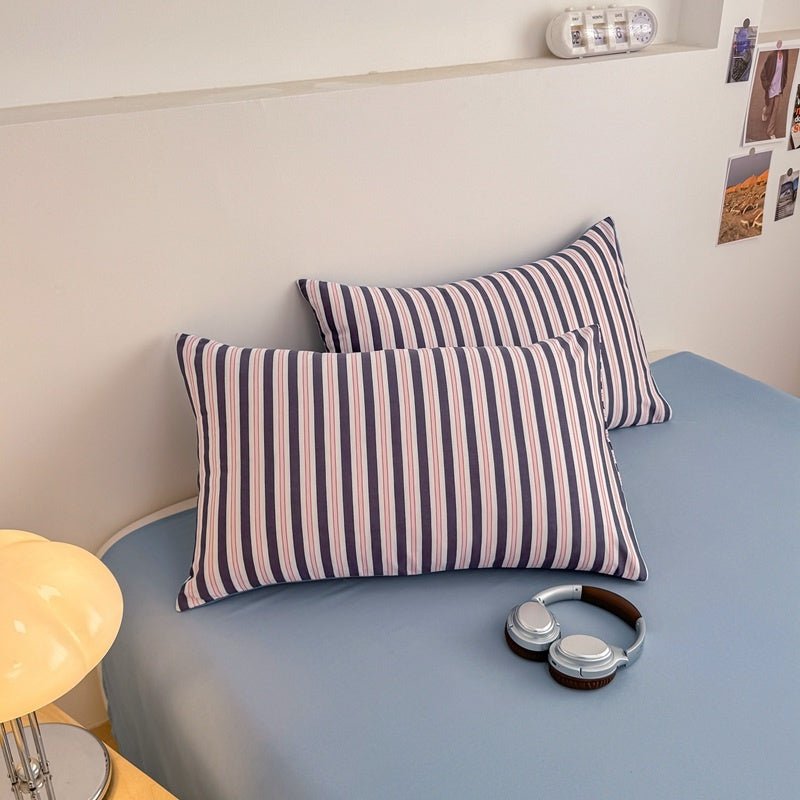 Boardwalk Stripe Bedding Collection - Navy Rose - WhisperLinens