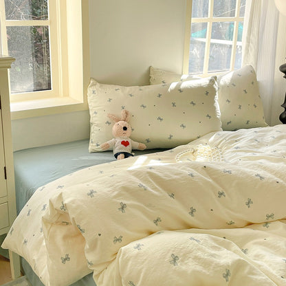 Soft Bow Print Bedding Set