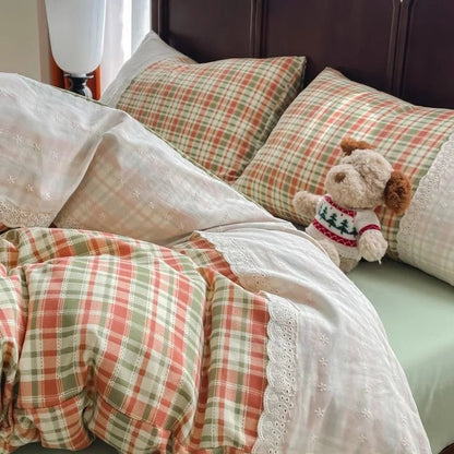 Cabin Lace Plaid Bedding Collection - WhisperLinens