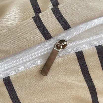 Cafe Stripe Cotton Bedding Set - WhisperLinens
