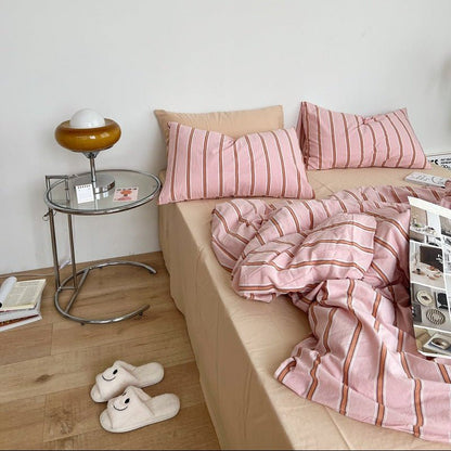 Calder Double Stripe Washed Cotton Bedding Set - WhisperLinens