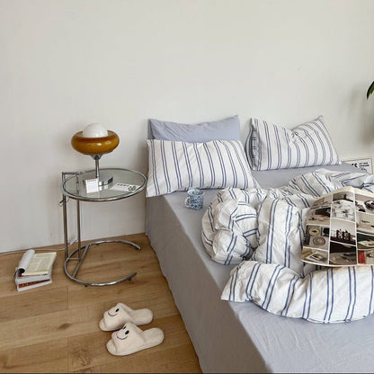 Calder Double Stripe Washed Cotton Bedding Set - WhisperLinens