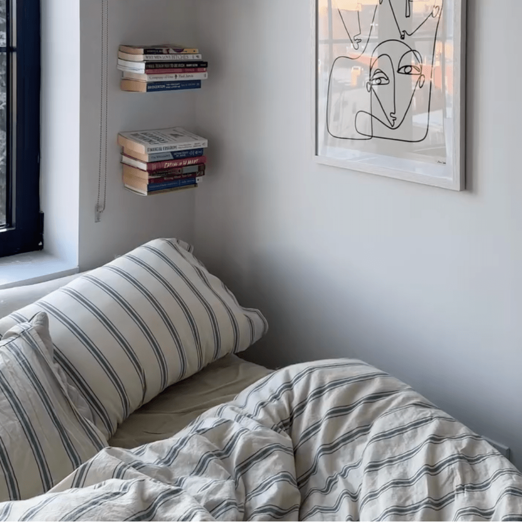 Calder Double Stripe Washed Cotton Bedding Set - WhisperLinens