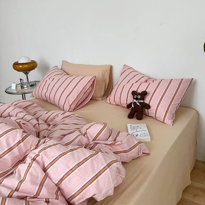 Calder Double Stripe Washed Cotton Bedding Set - WhisperLinens
