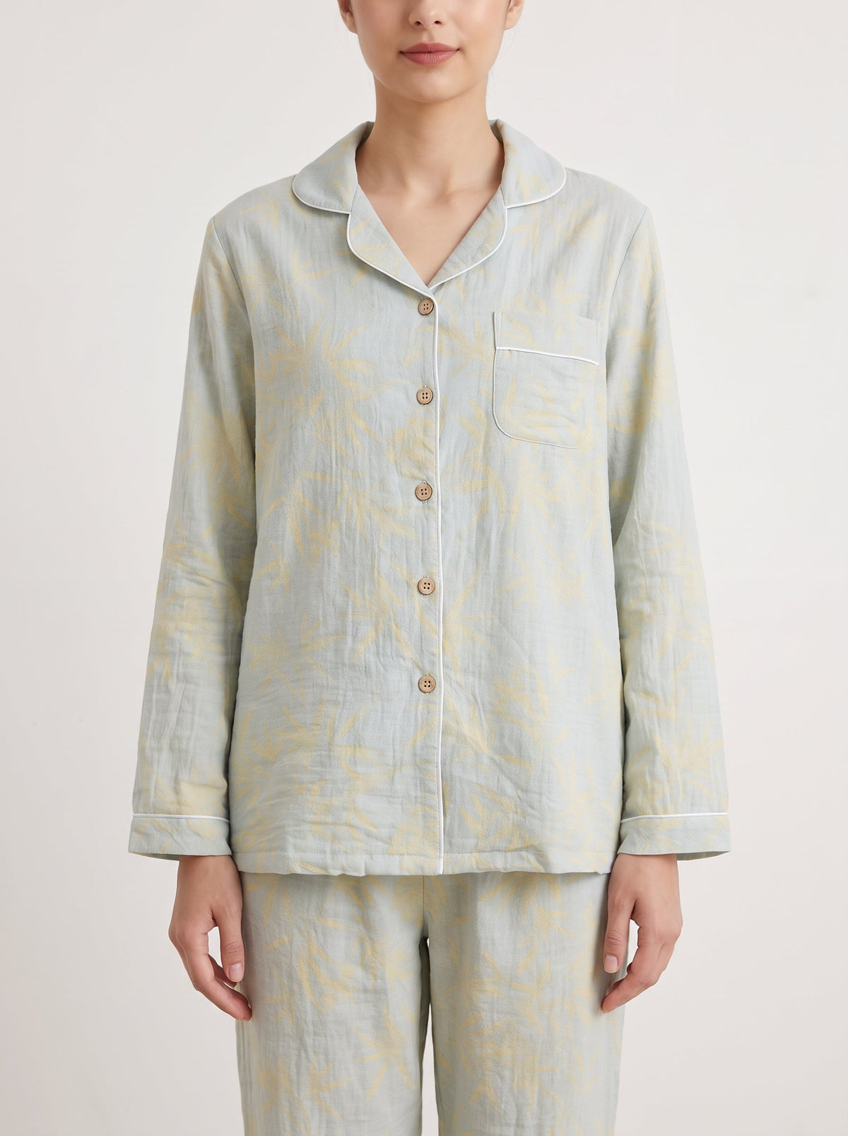 Celia Green Botanical Long-Sleeve Cotton Pajama Set - WhisperLinens