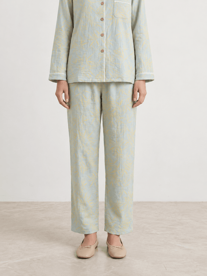 Celia Green Botanical Long-Sleeve Cotton Pajama Set - WhisperLinens