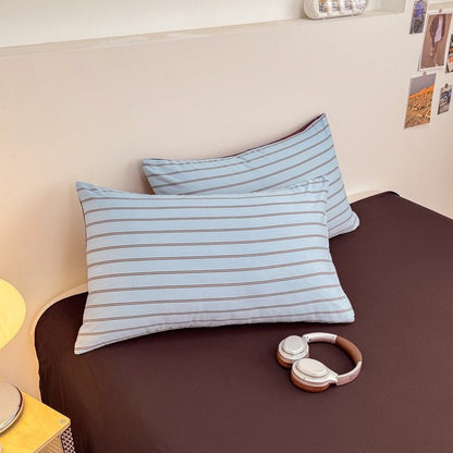 Classic Line Stripe Bedding Collection - Blue - WhisperLinens