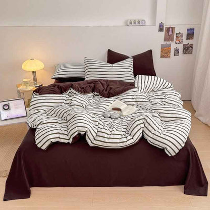Classic Line Stripe Bedding Collection - White - WhisperLinens