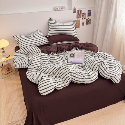 Classic Line Stripe Bedding Collection - White - WhisperLinens