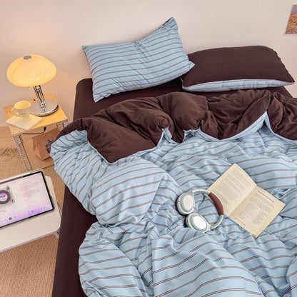 Classic Line Stripe Bedding Collection - Blue - WhisperLinens